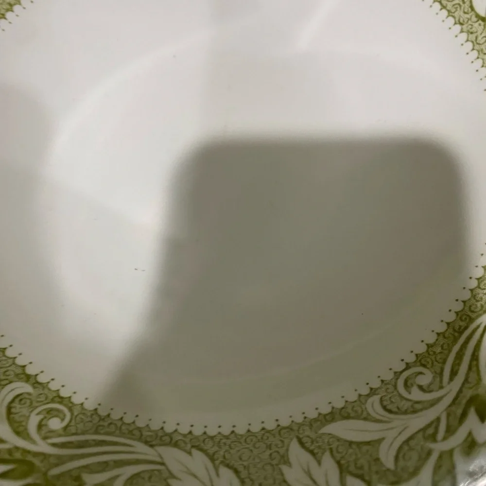 8 VTG J & G Meakin England Sterling Renaissance Green 1 Soup 3 Cereal 4 Saucers